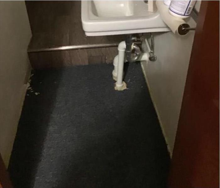 Clean bathroom floor