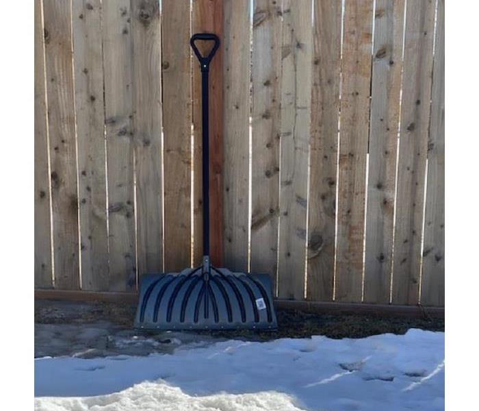 Shovel in a backyard