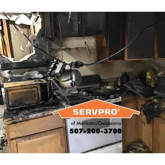A kitchen fire loss is shown